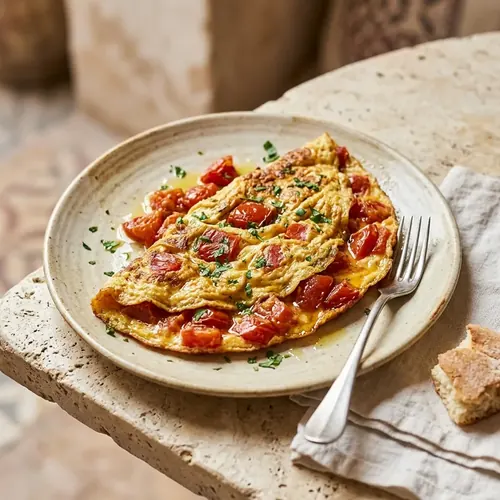 Omelette à la tomate