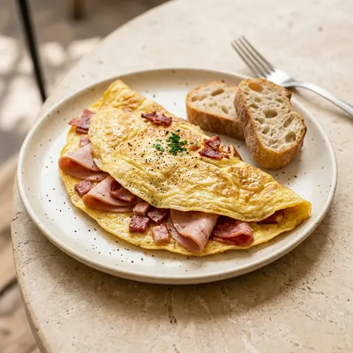 Omelette à la charcuterie